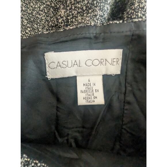 Casual Corner Tweed Wool Blend Skirt Gray Black Made in Italy Size 4 - Picture 5 of 8